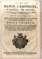 Bandi campestri, capitoli e ordini sopra la conservazione della campagna...e territorio di Arignano