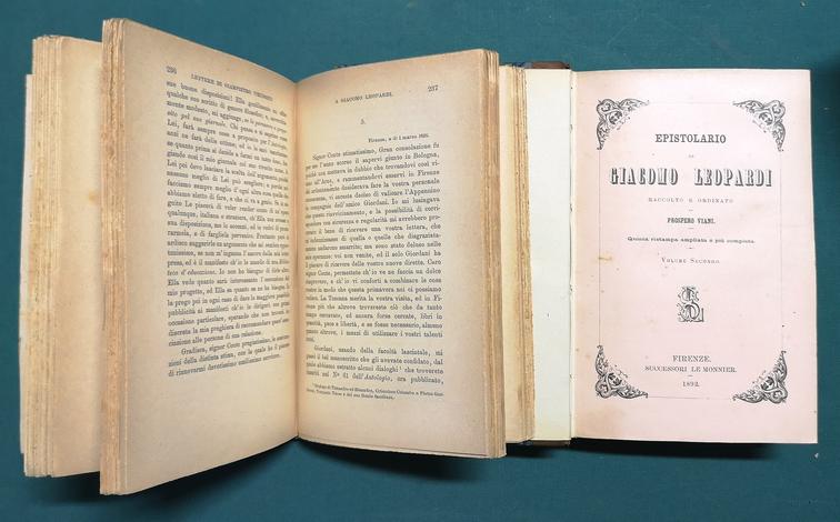 <strong>Epistolario, raccolto e ordinato da Prospero Viani.</strong> Quinta ristampa ampliata e più compiuta.