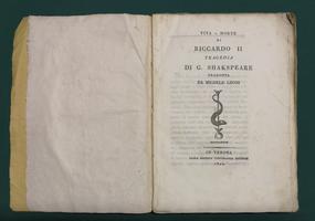 <strong>Vita e morte di Riccardo II. Tragedia.</strong>