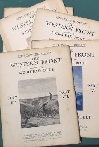 <strong>The Western Front. Drawings by Muirhead Bone. Parts: IV, V, I vol. 2, VII, VIII, IX</strong>